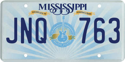 MS license plate JNQ763