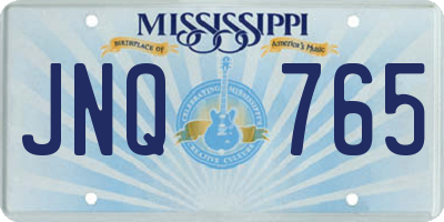 MS license plate JNQ765