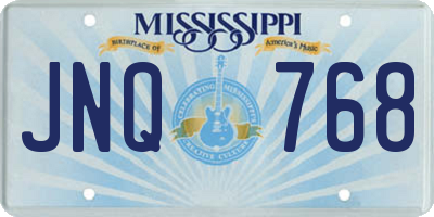 MS license plate JNQ768