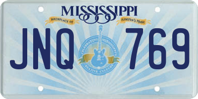 MS license plate JNQ769