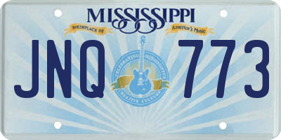 MS license plate JNQ773