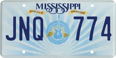 MS license plate JNQ774