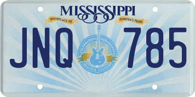 MS license plate JNQ785