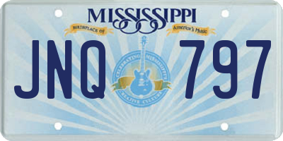 MS license plate JNQ797