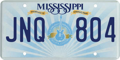 MS license plate JNQ804