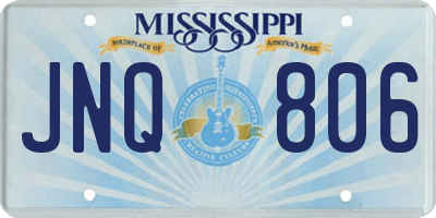 MS license plate JNQ806