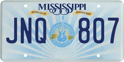 MS license plate JNQ807