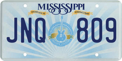MS license plate JNQ809