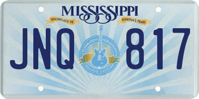 MS license plate JNQ817