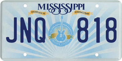 MS license plate JNQ818