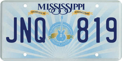 MS license plate JNQ819