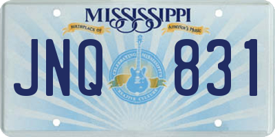 MS license plate JNQ831