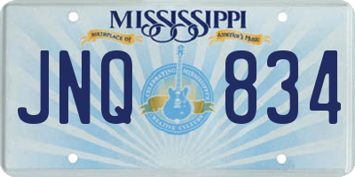 MS license plate JNQ834