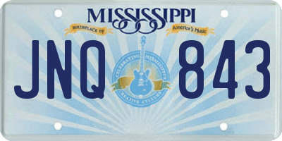 MS license plate JNQ843