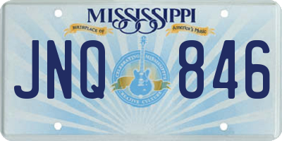 MS license plate JNQ846