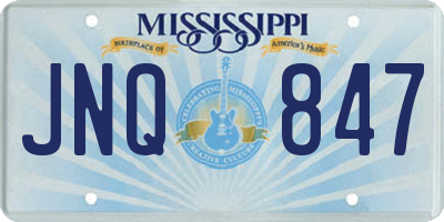 MS license plate JNQ847