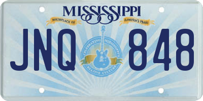 MS license plate JNQ848