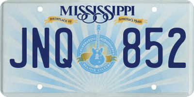 MS license plate JNQ852