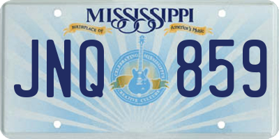 MS license plate JNQ859