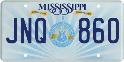 MS license plate JNQ860