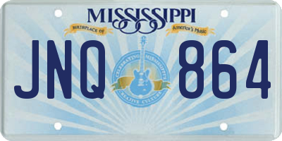 MS license plate JNQ864