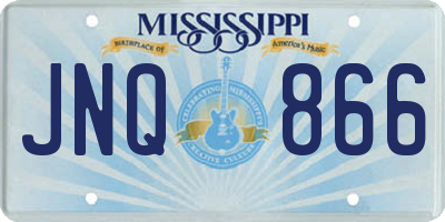 MS license plate JNQ866