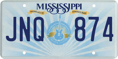 MS license plate JNQ874