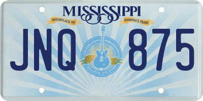 MS license plate JNQ875