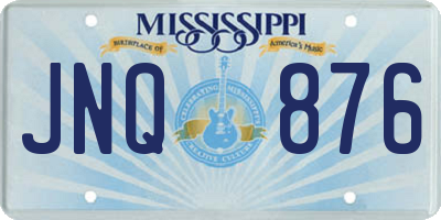 MS license plate JNQ876