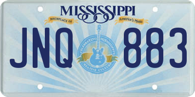 MS license plate JNQ883