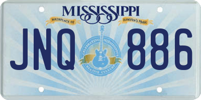 MS license plate JNQ886
