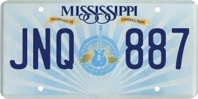 MS license plate JNQ887
