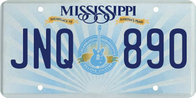 MS license plate JNQ890