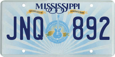 MS license plate JNQ892