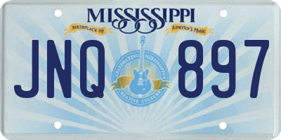 MS license plate JNQ897