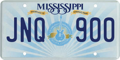 MS license plate JNQ900