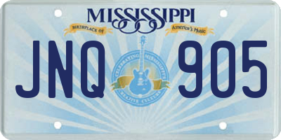 MS license plate JNQ905