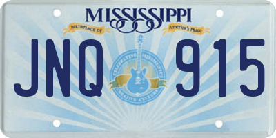 MS license plate JNQ915