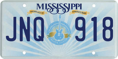 MS license plate JNQ918