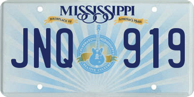 MS license plate JNQ919