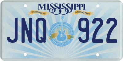 MS license plate JNQ922