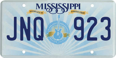 MS license plate JNQ923