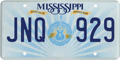 MS license plate JNQ929