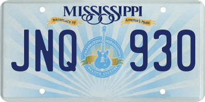 MS license plate JNQ930