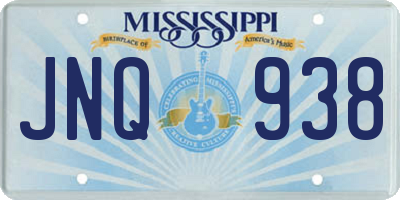 MS license plate JNQ938