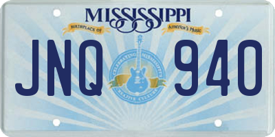 MS license plate JNQ940