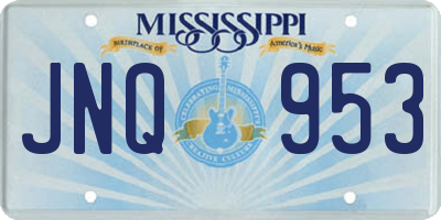 MS license plate JNQ953
