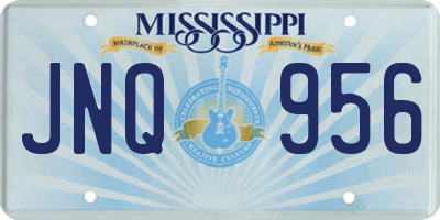 MS license plate JNQ956