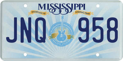 MS license plate JNQ958