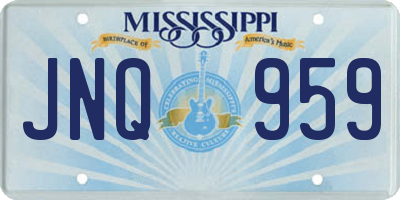 MS license plate JNQ959
